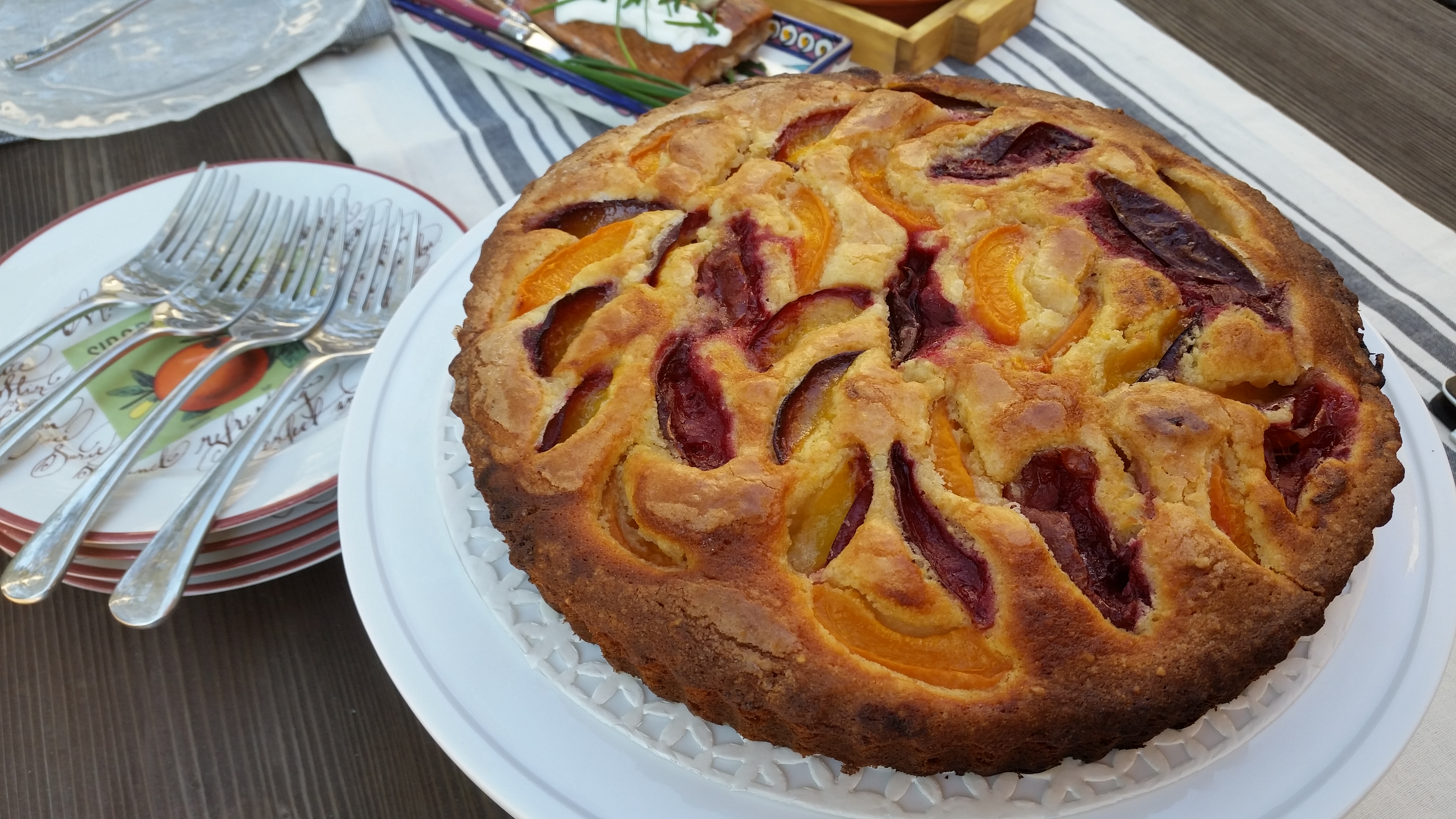 Plum and Apricot Tart